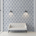 Art Deco Fan Mosaic Mural Wallpaper — Sophisticated Vintage Motif Mural Wallpaper - room preview 02