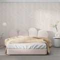 Arched Fluted Geometric Mural Wallpaper — Soft Pale Neutral Mural Wallpaper - room preview 02