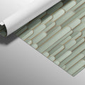 Sage Green Vertical Capsule Mural Wallpaper — Modern Geometric Mural Wallpaper - room preview 02