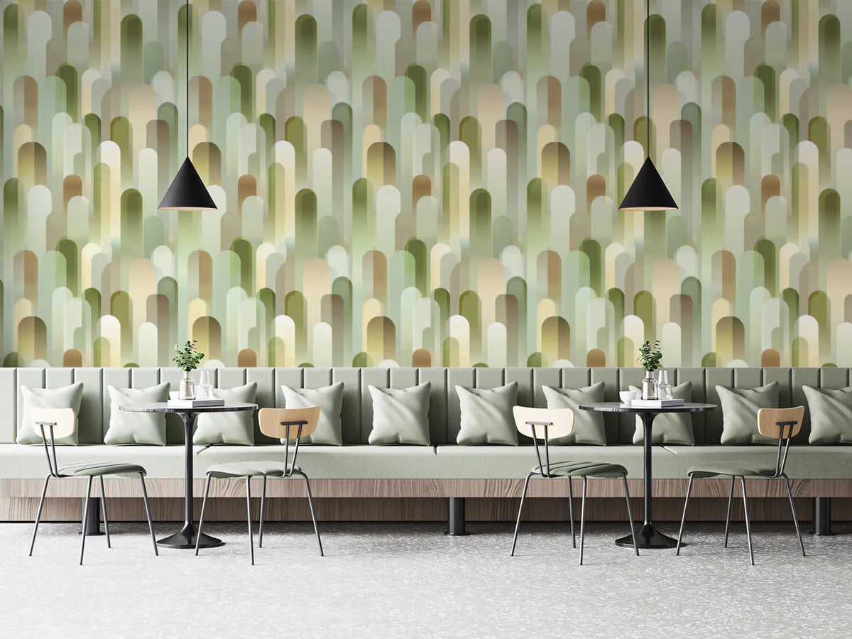 Stacked Capsule Mural Wallpaper — Ethereal Earthy Neutrals Mural Wallpaper - room preview 02