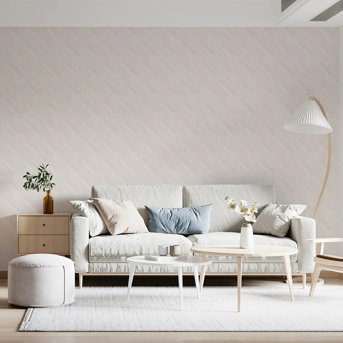 Minimalist Fluted Arch Mural Wallpaper — Soft Architectural Texture Mural Wallpaper - room preview 02