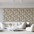 Art Deco Fan Arch Mural Wallpaper in Gold and Marble Mural Wallpaper - room preview 02