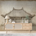 Traditional Chinese Architectural Elevation Mural Wallpaper - room preview 02