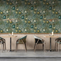 Vintage Lemon and Foliage Mural Wallpaper — Dark Arts and Crafts Mural Wallpaper - room preview 02