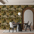 Vintage Botanical Harvest Mural Wallpaper —Antique Tropical Motif Mural Wallpaper - room preview 02