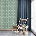 Pale Sage Fluted Arch Mural Wallpaper — Architectural Geometric Mural Wallpaper - room preview 02