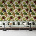 Vintage Botanical Fruit Mural Wallpaper — Engraved Orchard Design Mural Wallpaper - room preview 02