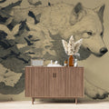 White Wolf Ink Illustration Mural Wallpaper — Dynamic Fantasy Scene Mural Wallpaper - room preview 02