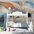 Rabbit in Water Splash Mural Wallpaper — Vibrant Wildlife Art Mural Wallpaper - room preview 02