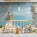 Mediterranean Sea View Mural Wallpaper — Romantic Archway Design Mural Wallpaper - room preview 02