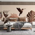 Vintage Tropical Garden Mural Wallpaper in Sepia Tones Mural Wallpaper - room preview 02