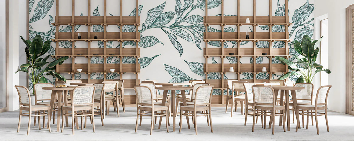 Green Botanical Sketch Mural Wallpaper — Delicate Vine Pattern Mural Wallpaper - room preview 02