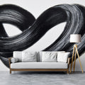 Infinity Heart Mural Wallpaper — Minimalist Brushstroke Art Mural Wallpaper - room preview 02