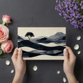 Zen Solitary Tree Landscape Mural Wallpaper — Minimalist Charcoal Mural Wallpaper - room preview 02