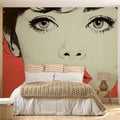 Retro Pop Art Portrait Mural Wallpaper — Graphic Halftone Design Mural Wallpaper - room preview 02