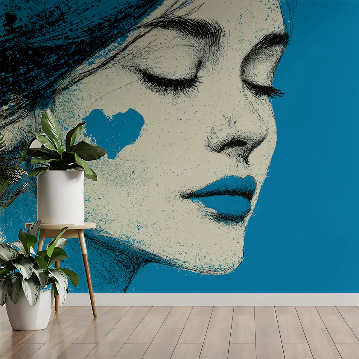 Urban Pop Art Portrait Mural Wallpaper —Vibrant Street Style Mural Wallpaper - room preview 02