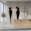 Haute Couture Sketch Mural Wallpaper — Minimalist Fashion Line Art Mural Wallpaper - room preview 02