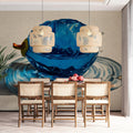 Blue Fruit Liquid Splash Mural Wallpaper — Artistic Still Life Mural Wallpaper - room preview 02