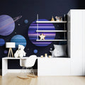Celestial Planets Mural Wallpaper — Paper Cut Galaxy Style Mural Wallpaper - room preview 02