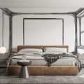 Architectural Sketch Room Mural Wallpaper — Monochrome Line Art Mural Wallpaper - room preview 02