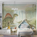 Watercolor Prehistoric Jungle Mural Wallpaper — Soft Earthy Tones Mural Wallpaper - room preview 02