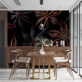 Star Anise Macro Mural Wallpaper — Organic Rustic Spice Art Mural Wallpaper - room preview 02