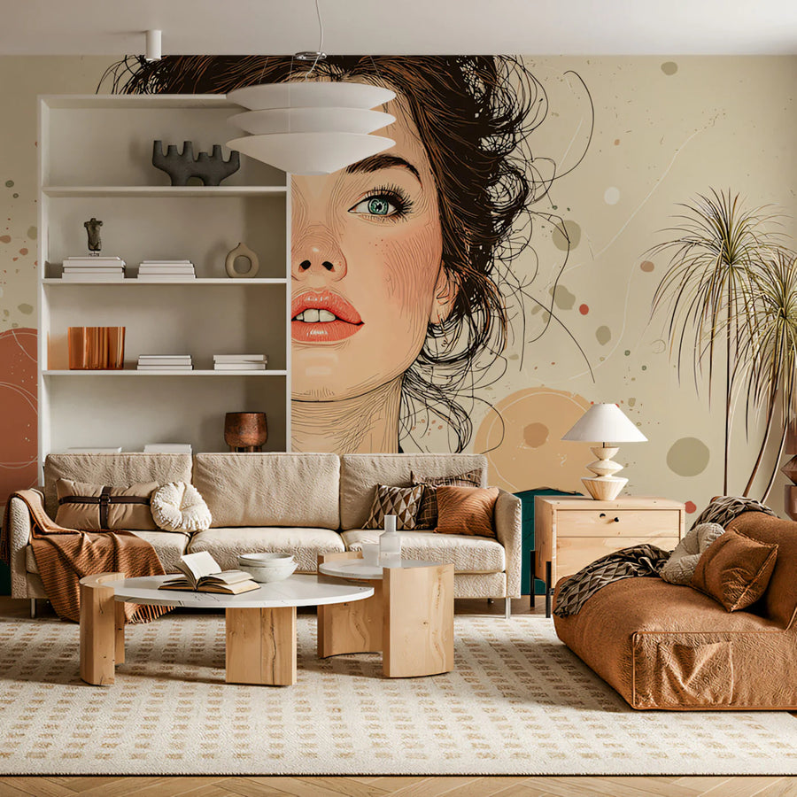Elegante Mode-Illustration Porträt Wandtapete