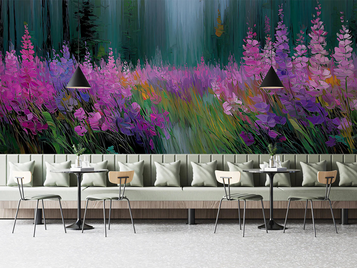 Wildflower Meadow Impressionist Mural Wallpaper - room preview 02