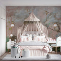 Whimsical Forest Friends Mural Wallpaper — Soft Pastel Woodland Scene Mural Wallpaper - room preview 02