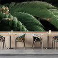 Deep Forest Fern Mural Wallpaper — Impressionistic Oil Painting Mural Wallpaper - room preview 02