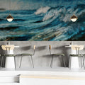 Impressionist Ocean Wave Mural Wallpaper — Artistic Coastal Art Mural Wallpaper - room preview 02