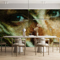 Intense Oil Portrait Mural Wallpaper — Moody Abstract Art Mural Wallpaper - room preview 02