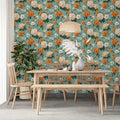 Vintage Peony Garden Mural Wallpaper — Retro Floral Bloom Mural Wallpaper - room preview 02