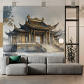 Traditional Chinese Palace Mural Wallpaper — Ink and Watercolor Art Mural Wallpaper - room preview 02