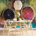 Watercolor Citrus Slices Mural Wallpaper — Vibrant Fruit Art Mural Wallpaper - room preview 02