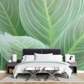 Macro Leaf Vein Mural Wallpaper — Modern Botanical Line Art Mural Wallpaper - room preview 02