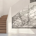Stained Glass Mountain Mural Wallpaper —Monochrome Geometric Art Mural Wallpaper - room preview 02