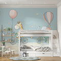 Cycling Safari Animal Mural Wallpaper — Whimsical Kids Decor Mural Wallpaper - room preview 02