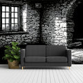 Rustic Stone Sketch Mural Wallpaper — Monochrome Shadow Art Mural Wallpaper - room preview 02