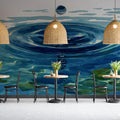 Zen Water Ripple Mural Wallpaper — Minimalist Watercolor Design Mural Wallpaper - room preview 02
