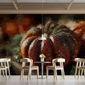 Rustic Harvest Pumpkin Mural Wallpaper — Oil Painting Style Mural Wallpaper - room preview 02