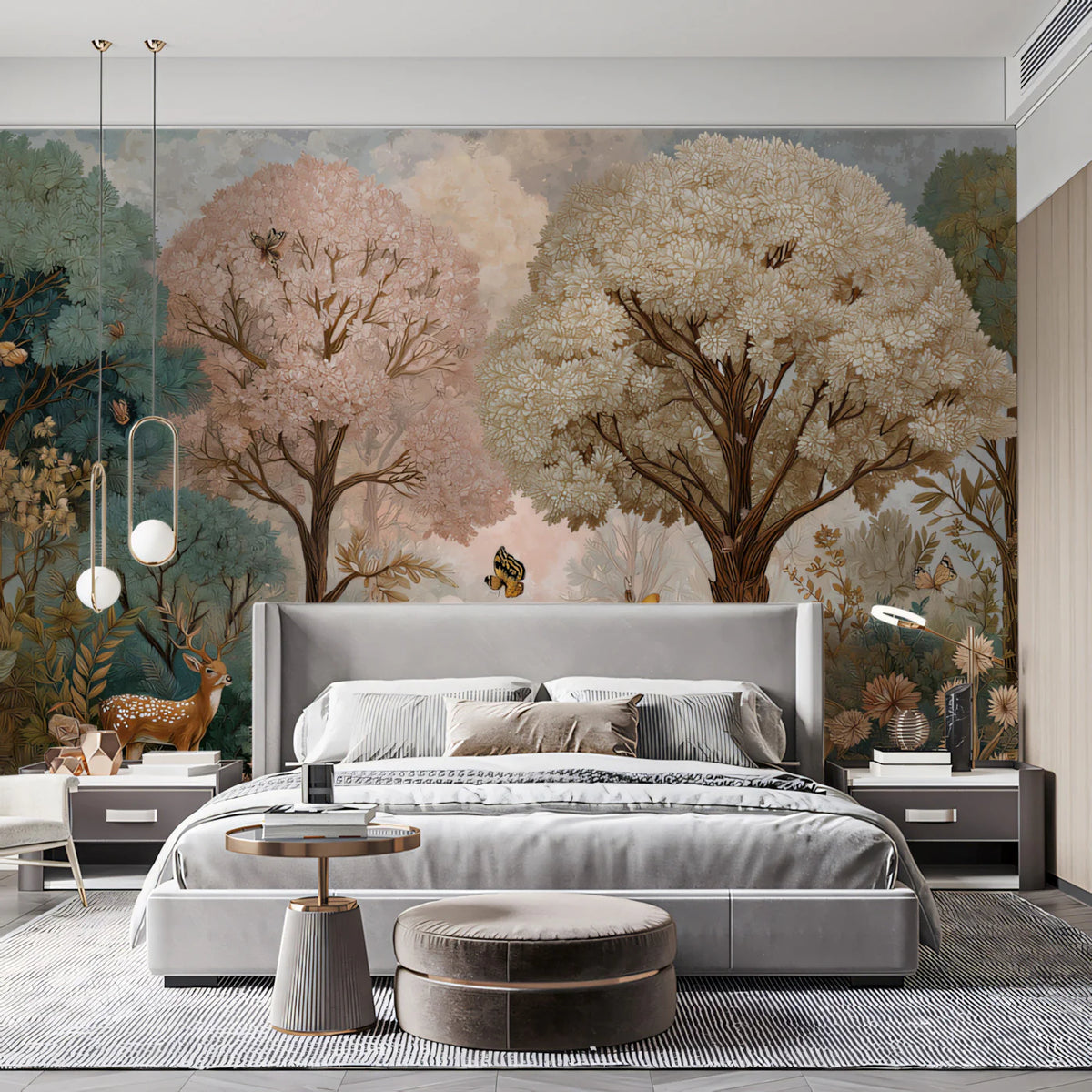 Enchanted Woodland Mural Wallpaper — Whimsical Nature Scene Mural Wallpaper - room preview 02