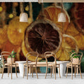 Rustic Dried Citrus Mural Wallpaper — Painterly Warmth Mural Wallpaper - room preview 02