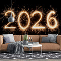 2026 Sparkler Typography Mural Wallpaper — Bold Celebration Decor Mural Wallpaper - room preview 02