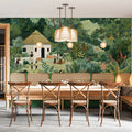 Traditional Village Life Mural Wallpaper — Lush Botanical Art Mural Wallpaper - room preview 02