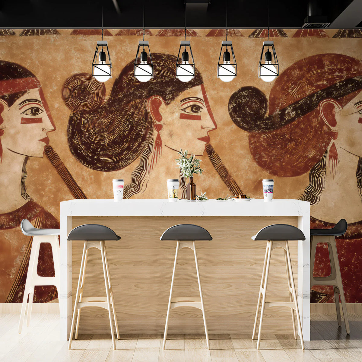 Ancient Egyptian Musicians Mural Wallpaper — Vintage Cultural Art Mural Wallpaper - room preview 02