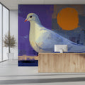 Dove of Peace Mural Wallpaper — Abstract Painterly Wall Art Mural Wallpaper - room preview 02