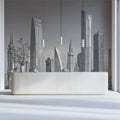 Metropolis Skyline Sketch Mural Wallpaper —Modern Architectural Art Mural Wallpaper - room preview 02