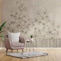 Urban Floral Skyline Mural Wallpaper — Minimalist Line Art Decor Mural Wallpaper - room preview 02