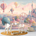 Fantasy Castle and Fairground Mural Wallpaper — Whimsical Decor Mural Wallpaper - room preview 02